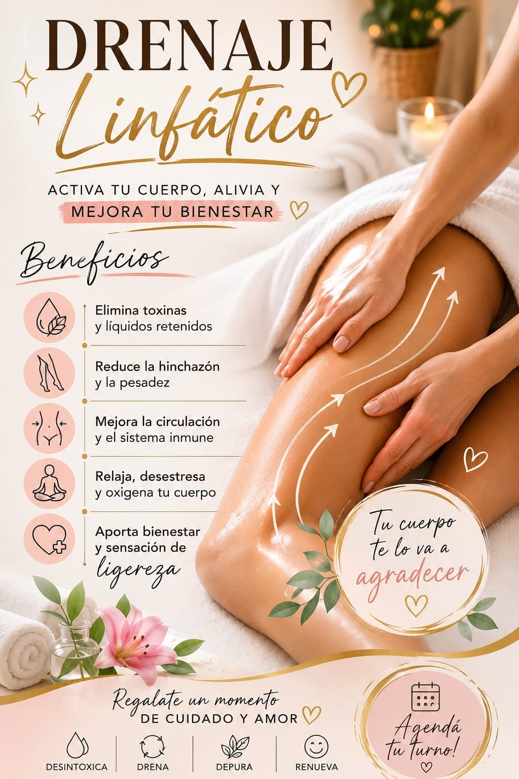 Drenaje linfático (10 sesiones por zona)